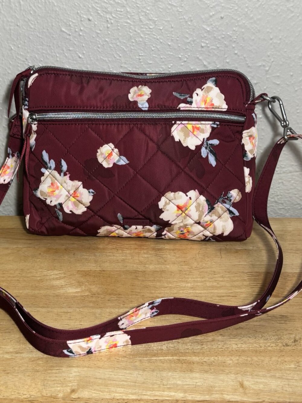 Vera Bradley Triple Compartment Crossbody Perf. Twill Blooms & Branches NWT